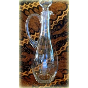 Clear Etched Grapes Wine Decanter & 8” Stemware Set of 5