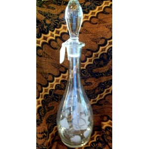 Leaf Etched Decanter & 4 Flutes