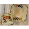 Unique Vintage Majolica Butter Dish & Lid