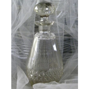 Cut Glass Cruet/Decanter & Crystal Stopper