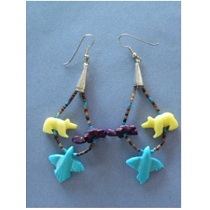 Navajo Fetish Loop Earrings