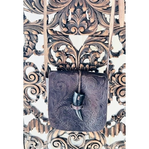 Brown Tooled Leather Purse