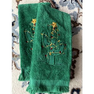Christmas Cactus Hand Towels (Set of 2)
