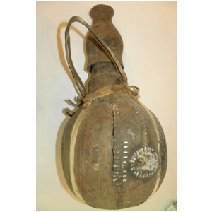 Antique Tribal Leather Strap & Gourd