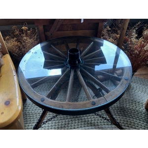 Vintage Wagon Wheel Coffee Table