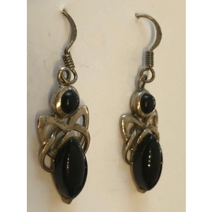2 Stone Onyx Earrings