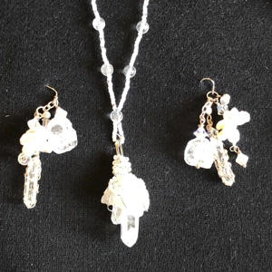 Pearl & Crystal Necklace & Earrings