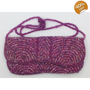 Vintage Purple Beaded Clutch