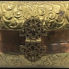 Vintage Ornate Metal Copper & Brass Pillow Purse w/ Velvet Lining