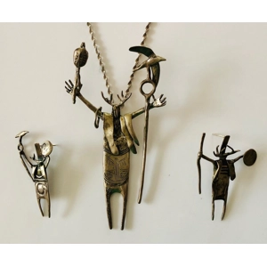 Bill Worrell Silver Sterling Pendant and Earrings
