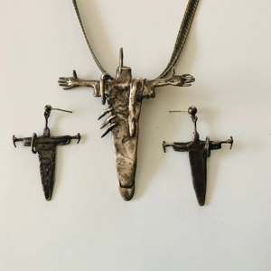 Bill Worrell Silver Sterling Pendant and Earrings