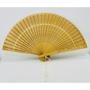 Chinese Wooden Fan with White Tassel