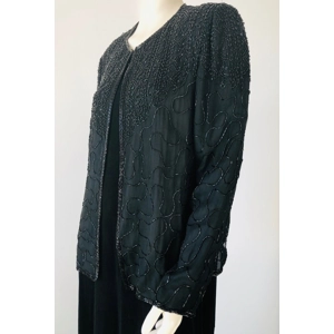 JMD Black Sequin and Beaded Jacket