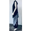 Suzen Black and Fuzzy Blue Vest and Top