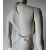 Whiting & Davis Vintage 1970's Gold Metal Mesh Draped Backless Halter Top