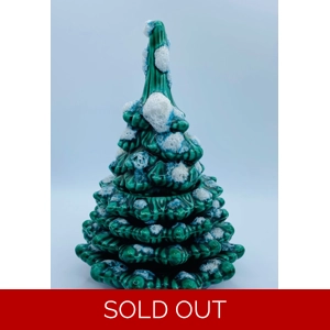Majolica Xmas Tree Lighter w/4 Ashtrays