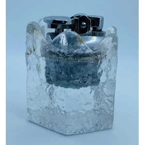 Solid Crystal Ashtray with Lighter