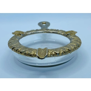 Gold Top Crystal Ashtray
