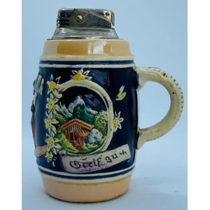 Majolica German Stein Cigarette Lighter