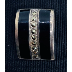 Silver, Onyx and Marquisette Pendant