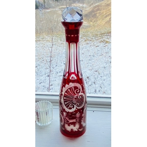 Bohemian Red Ruby Decanter 19th Century