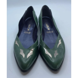 Calderone Green Leather Flats