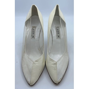 Calderone White Leather Patent Shoes