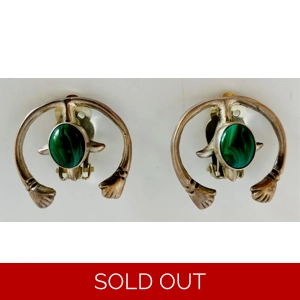 Sterling & Malachite Clasp Earrings