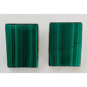 Rectangle Malachite Earrings