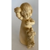 G Ruggeri Italy Hand Carved Alabaster 4" Statuettes Signed G.R