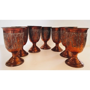 Set of 7 Copper Wine Goblets