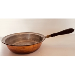 Cooper Pan with Black Wooden Handle