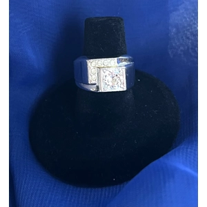 Silver with Rhinestones Ring