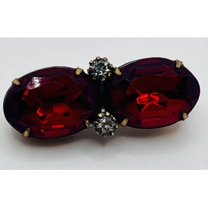 Costume Ruby and Rhinestone Pin