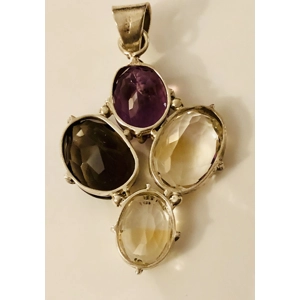 Amethyst, Citrine,Topaz, Crystal Quartz Pendant