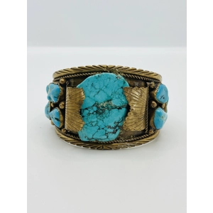 Bronze Turquoise Bracelet Watch Cuff