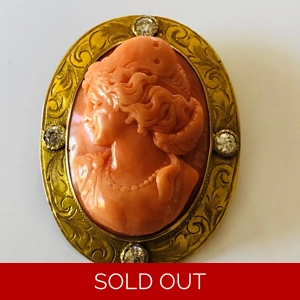 Coral Portrait Brooch/Pendant