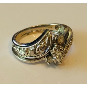 10kt White Gold Engagement & Wedding Band