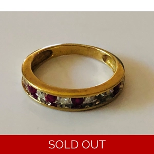 10kt Yellow Gold Diamond & Ruby Ring 2