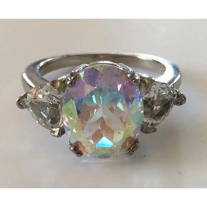 Aurora Borealis White Gold Ring