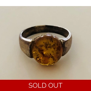 Amber Ring Silver