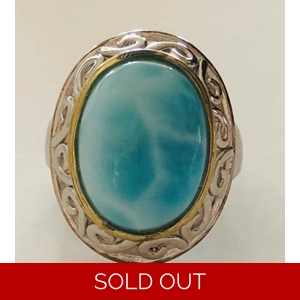 Larimar 925 Sterling Ring