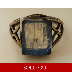 Rainbow Moonstone Silver Ring
