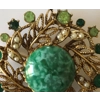 Amazonite, Pearl, Peridot, Emerald Brooch