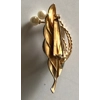 Gold Leaf with Pearls Brooch
