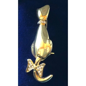 Gold Cat Brooch