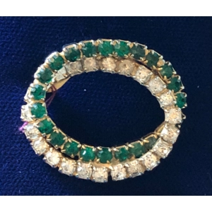 Emerald and Crystal Brooch