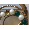 Pearl and Aventurine Brooch