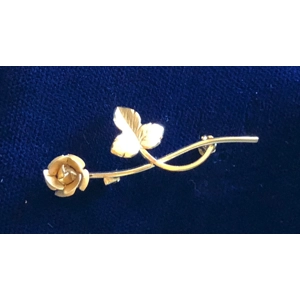Birks Gold Stemmed Rose Brooch