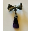 Small Bow with Amethyst Drop